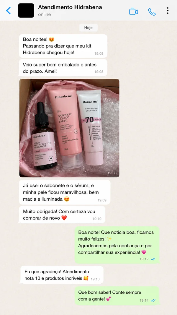 Depoimento de cliente Hidrabene 1